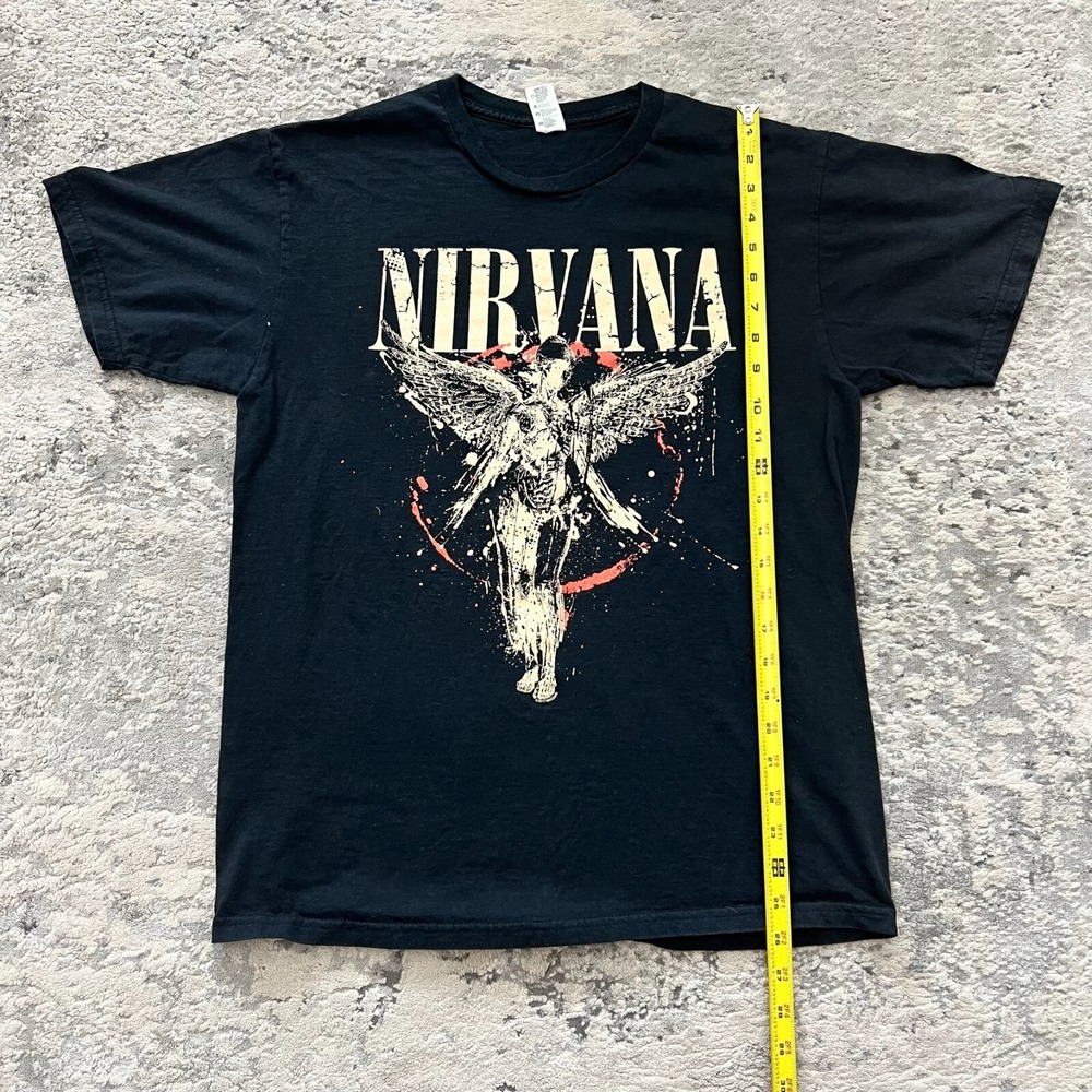 Nirvana IN UTERO Band Shirt Size M 707 Fantasy Activewear T Black Grunge Rock